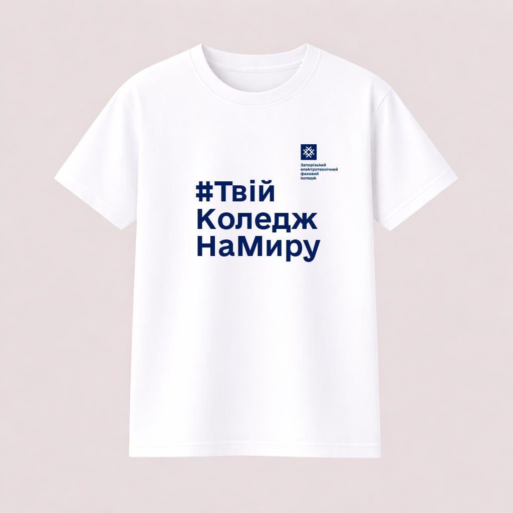 Футболка «#твійКоледжНаМиру» — біла